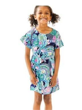 Lilly Pulitzer Girls Stasia Dress in the Lookin' Sharp cactus print XL (12-14)